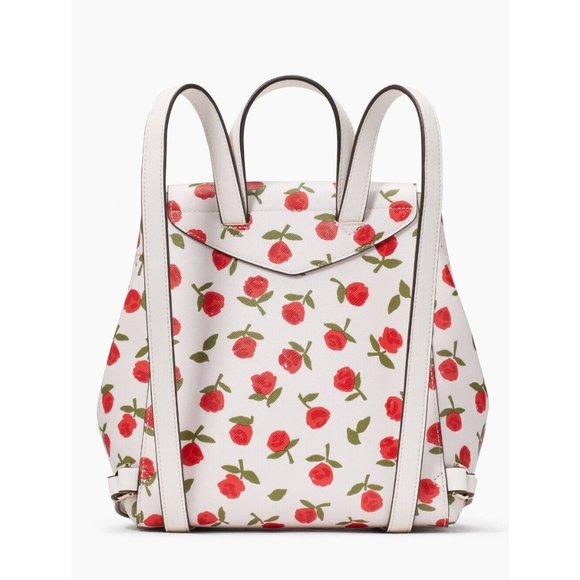 New Kate Spade Lizzie Medium Flap Backpack Festive Rosette Saffiano Multi - Picture 5 of 5
